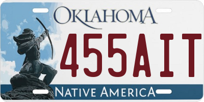 OK license plate 455AIT