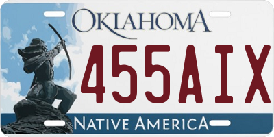 OK license plate 455AIX