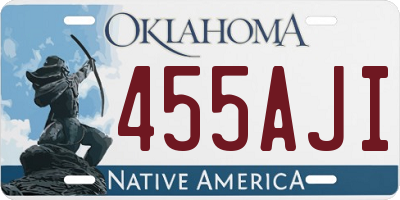 OK license plate 455AJI
