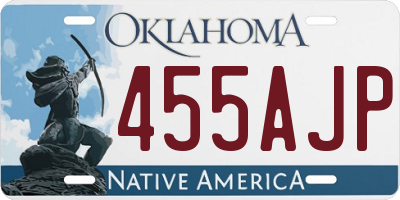 OK license plate 455AJP