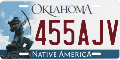 OK license plate 455AJV