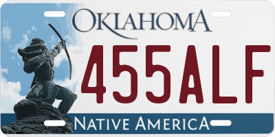 OK license plate 455ALF