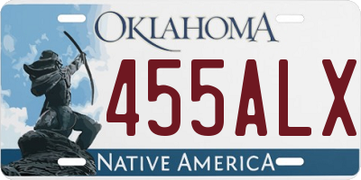 OK license plate 455ALX
