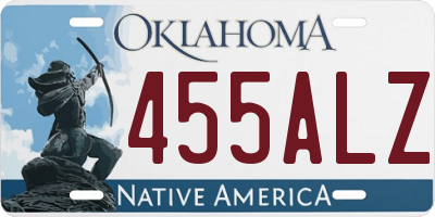 OK license plate 455ALZ