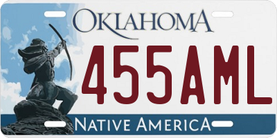 OK license plate 455AML