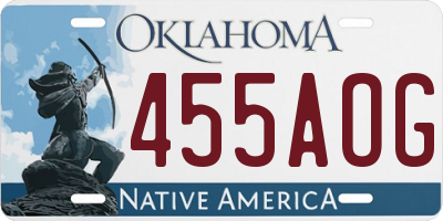 OK license plate 455AOG