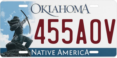OK license plate 455AOV