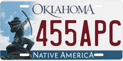 OK license plate 455APC
