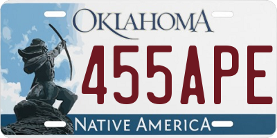 OK license plate 455APE