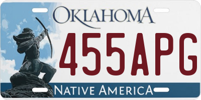 OK license plate 455APG