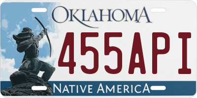 OK license plate 455API