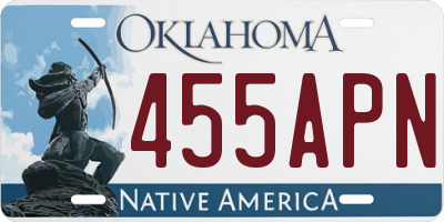 OK license plate 455APN