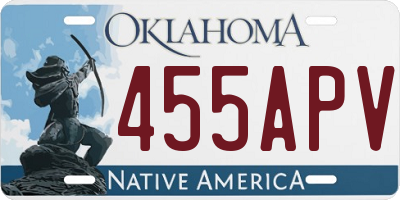 OK license plate 455APV