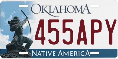 OK license plate 455APY