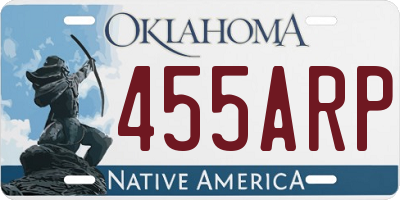 OK license plate 455ARP