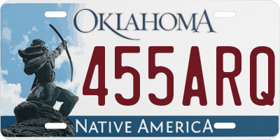 OK license plate 455ARQ