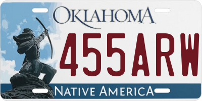 OK license plate 455ARW