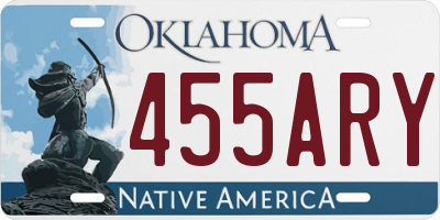 OK license plate 455ARY