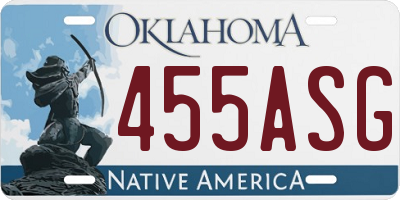 OK license plate 455ASG