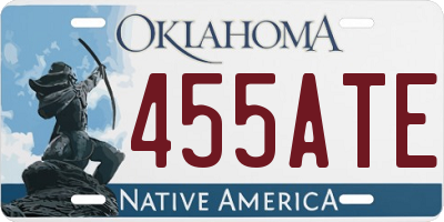 OK license plate 455ATE