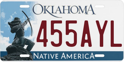 OK license plate 455AYL