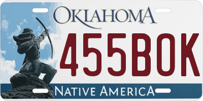 OK license plate 455BOK