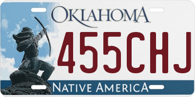 OK license plate 455CHJ