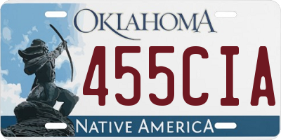 OK license plate 455CIA