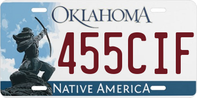 OK license plate 455CIF