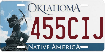 OK license plate 455CIJ