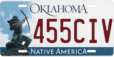 OK license plate 455CIV