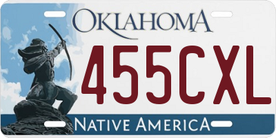 OK license plate 455CXL