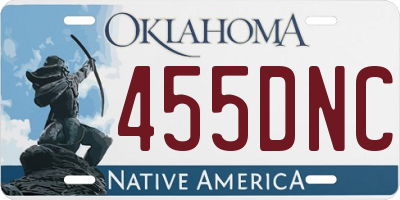 OK license plate 455DNC