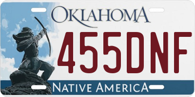 OK license plate 455DNF