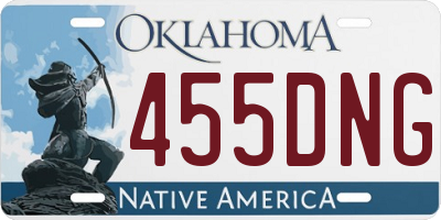 OK license plate 455DNG