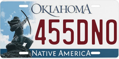 OK license plate 455DNO