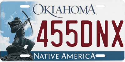 OK license plate 455DNX
