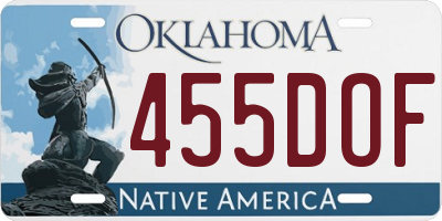 OK license plate 455DOF