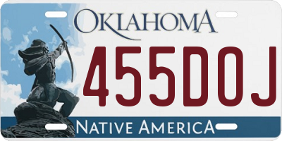 OK license plate 455DOJ