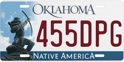 OK license plate 455DPG