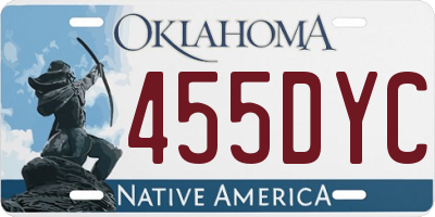 OK license plate 455DYC