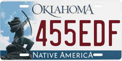 OK license plate 455EDF