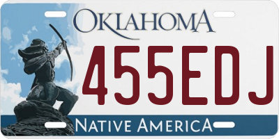OK license plate 455EDJ