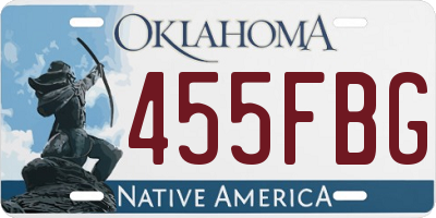 OK license plate 455FBG