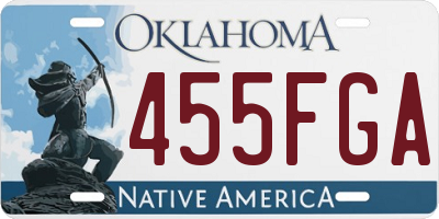 OK license plate 455FGA