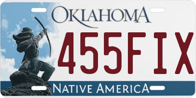 OK license plate 455FIX