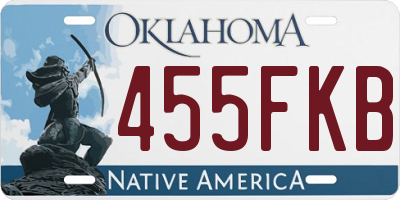 OK license plate 455FKB