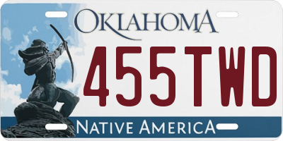 OK license plate 455TWD