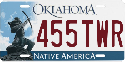 OK license plate 455TWR