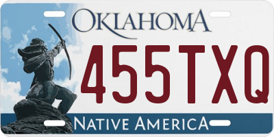 OK license plate 455TXQ